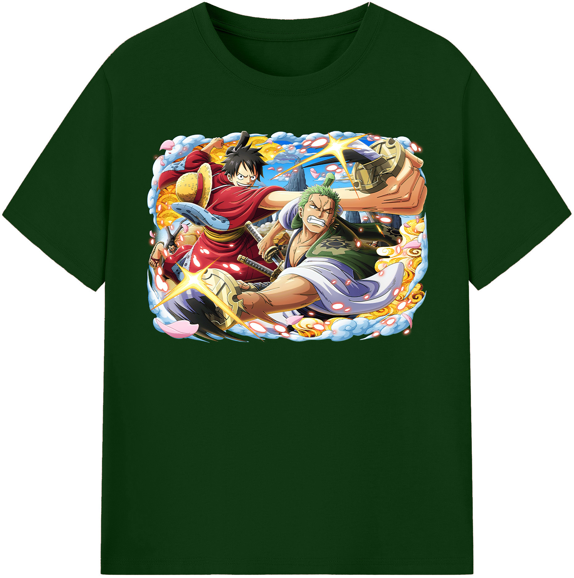 ワンピース モンキー・D・ルフィ ONE PIECE Monkey D. Luffy 綿100％半袖Tシャツ（フロントプリント）